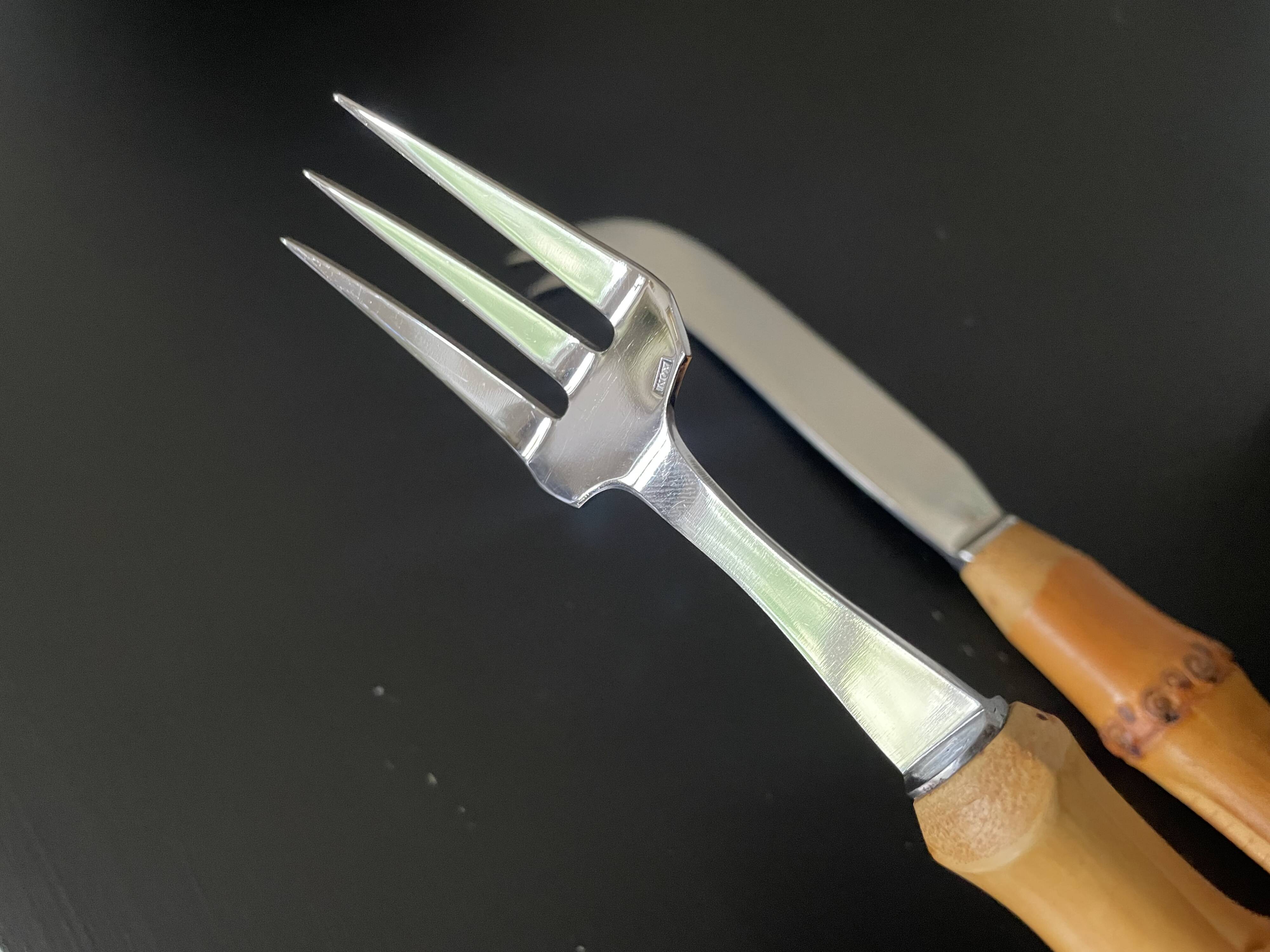 Bamboo handle cheese serving cutlery