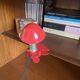 Small mushroom clip-on spotlight, portable night light in red metal