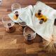 6 Amber stemmed glasses an'70