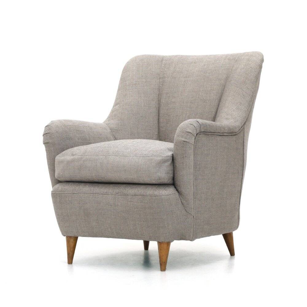 Grey fabric armchair, 1950s