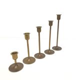 Ensemble de 5 bougeoirs scandinave en laiton 1960