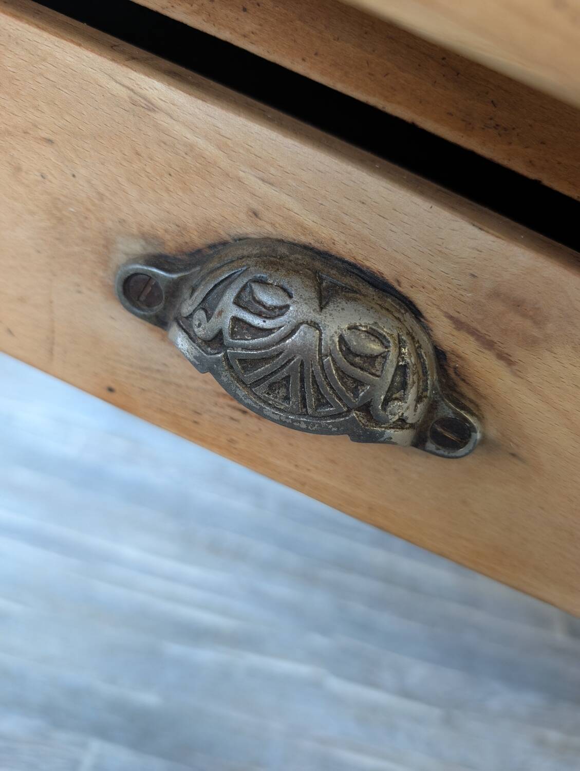 Renovated solid wood farmhouse table