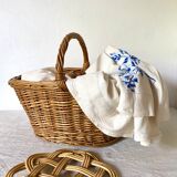 Braided wicker basket