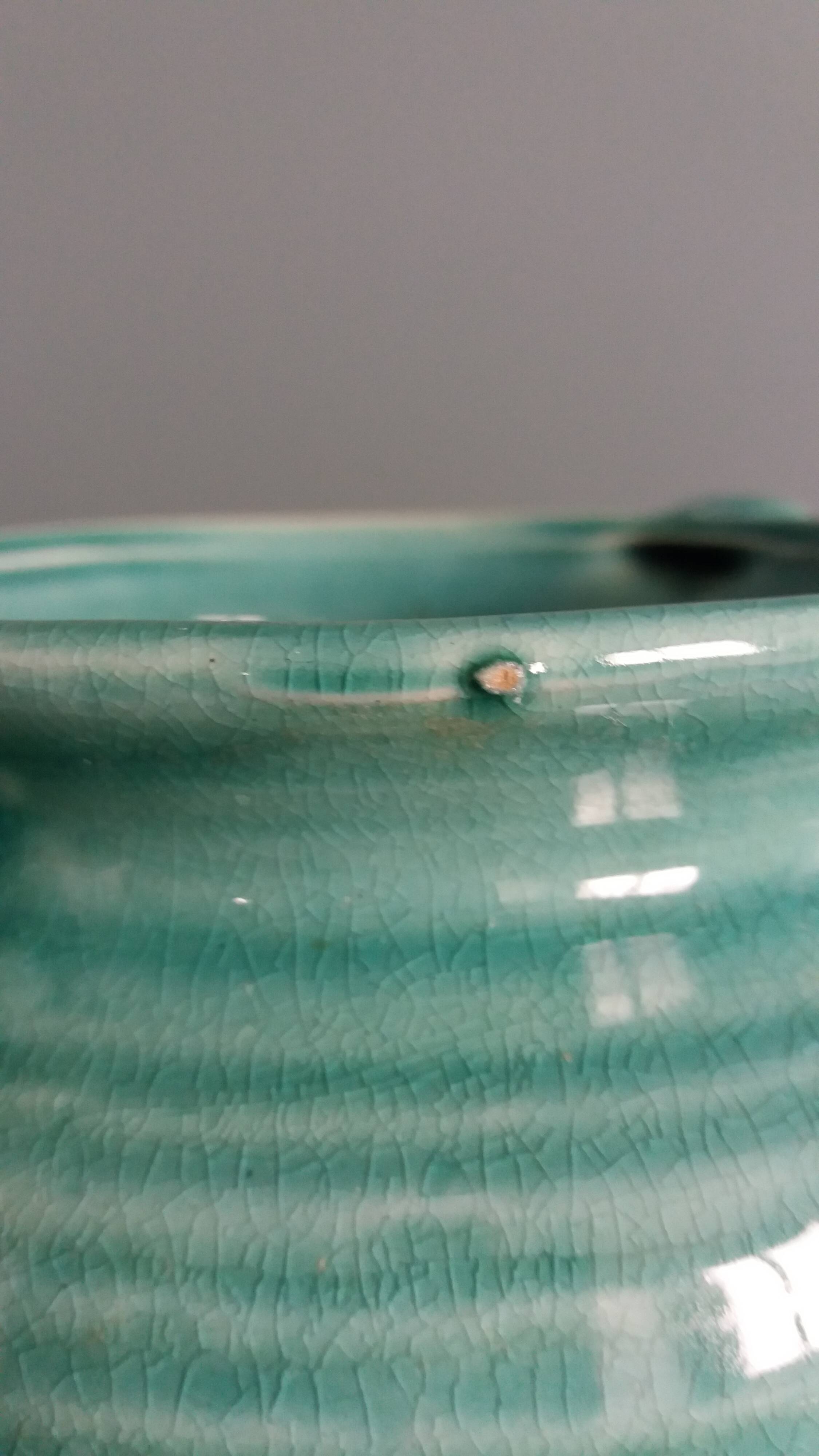 Glazed green-blue ceramic vase