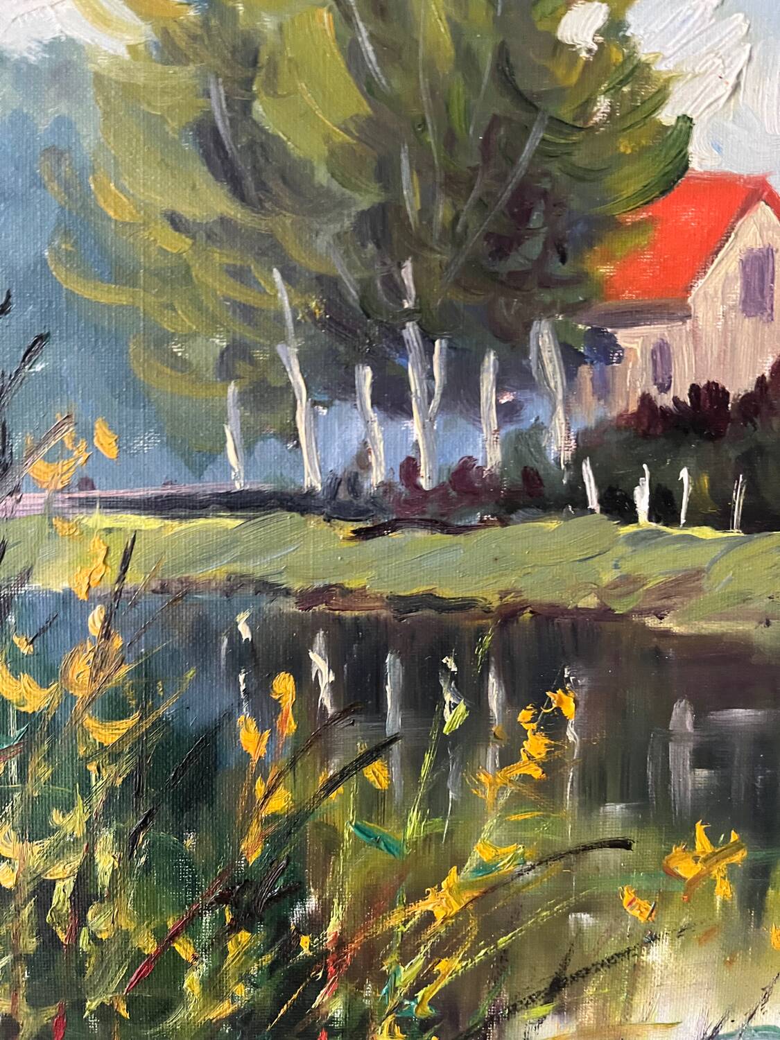 The Eure in Criqueboeuf, oil on canvas signed Quesney, 2000