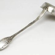 Borówka ladle, Art Nouveau / Art Deco, silver-plated brass, Norblin, Poland, 1920s