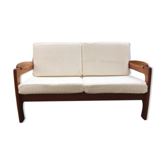 Canapé 2 places scandinave teck années 60