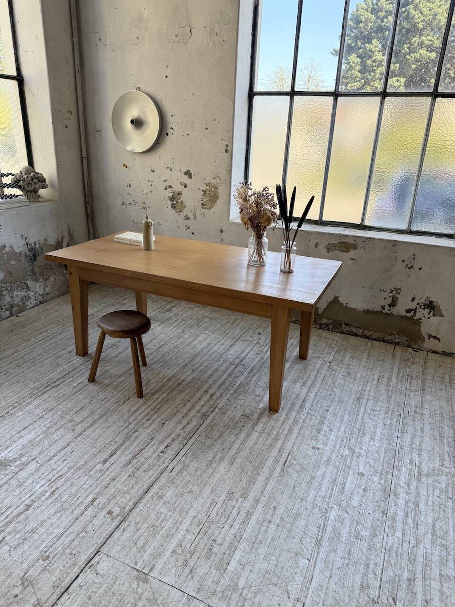 Table de ferme extensible en chêne massif