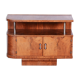 Restored walnut artdeco small cabinet, chrome-plated steel, czechia, 1930s