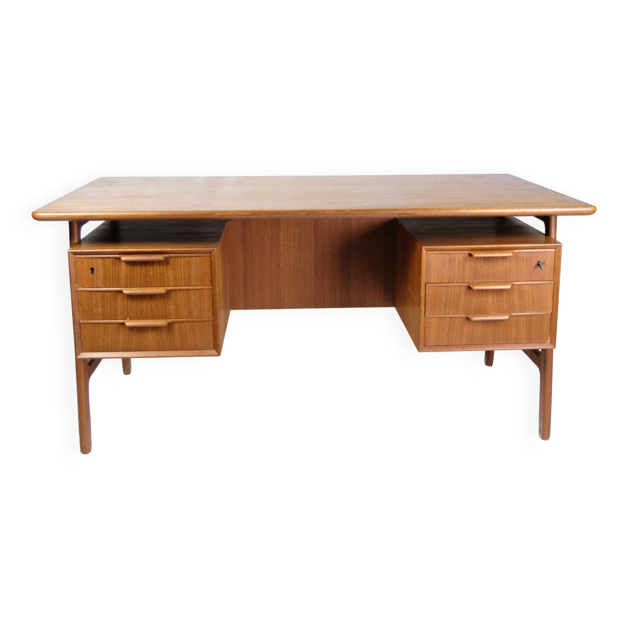 Desk Model 75 Made In Teak By Omann Junior Møbelfabrik From 1960s
