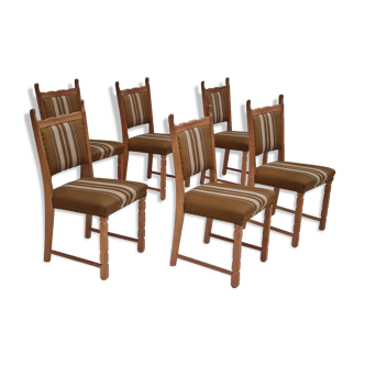 Set of dinning chairs, oak wood 1960