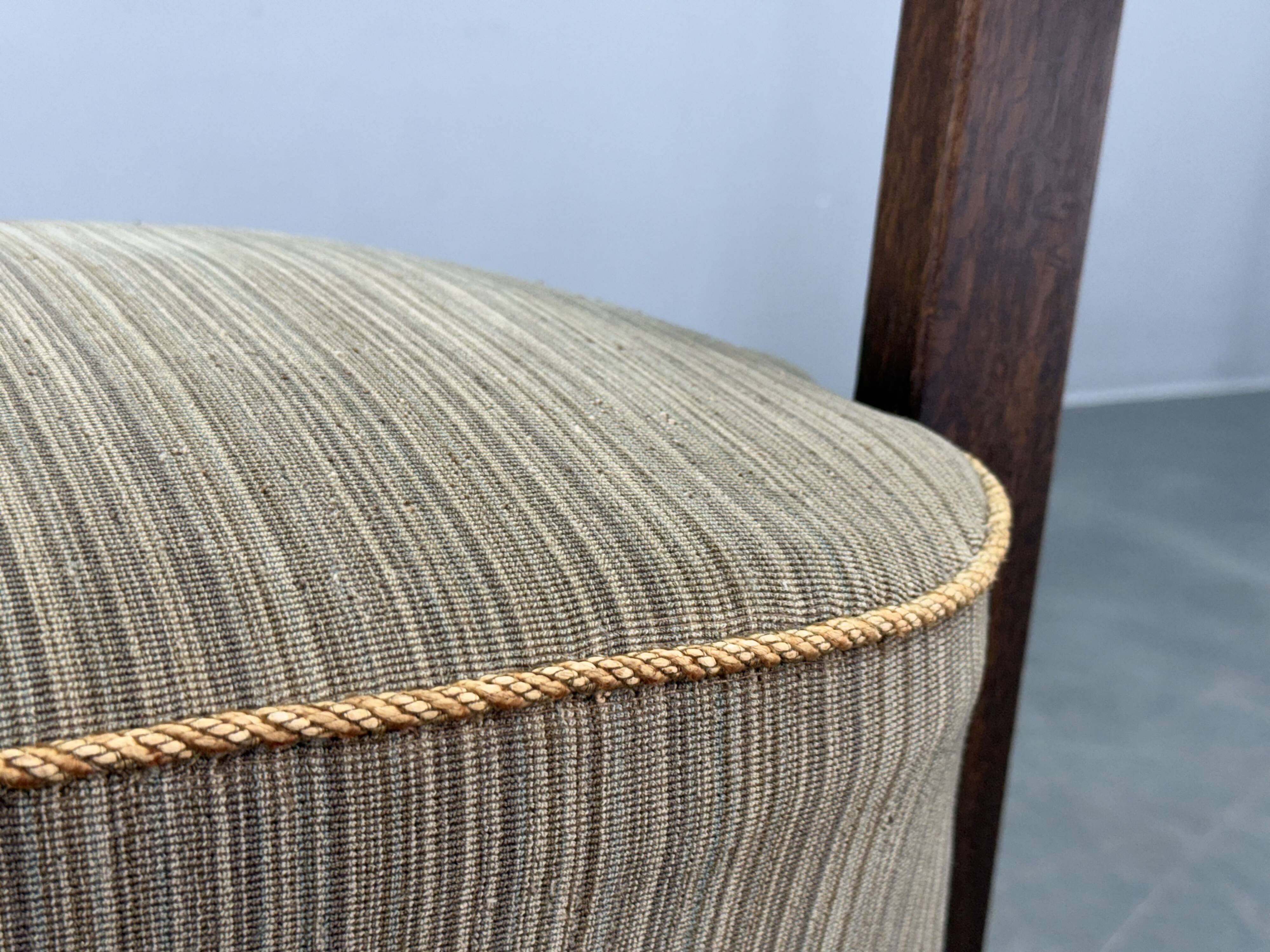 1930s Czech Art Deco Solid Oak Armchair