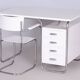 Czech Bauhaus Writing Desk with Chair in Chrome and Lacquered Wood, 1930s, Set of 2