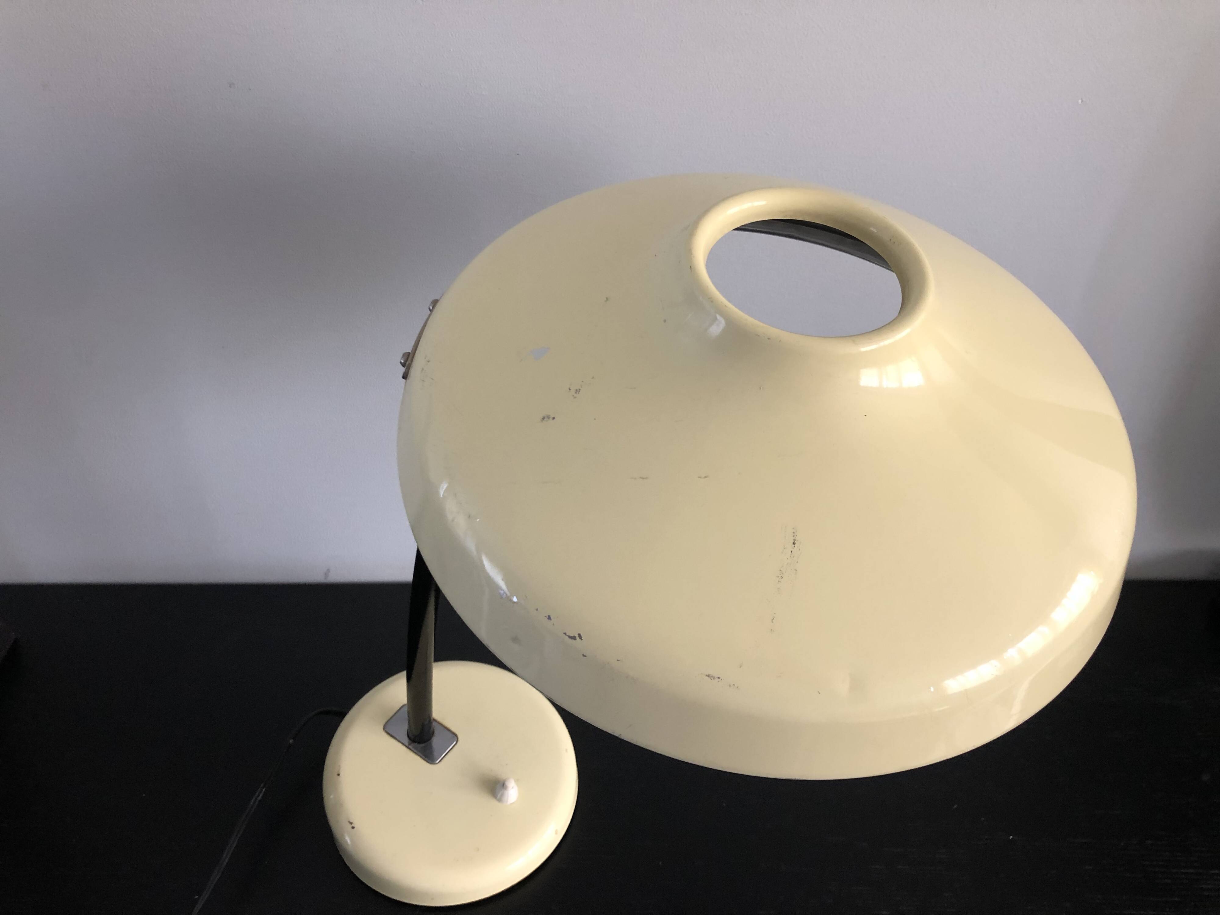 1960s adjustable desk lamp – cream lacquered metal