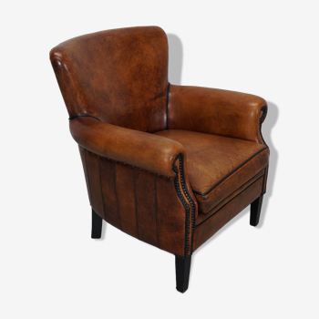 Vintage Dutch Cognac Colored Leather Club Chair