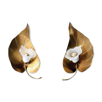 Wall light brass flower