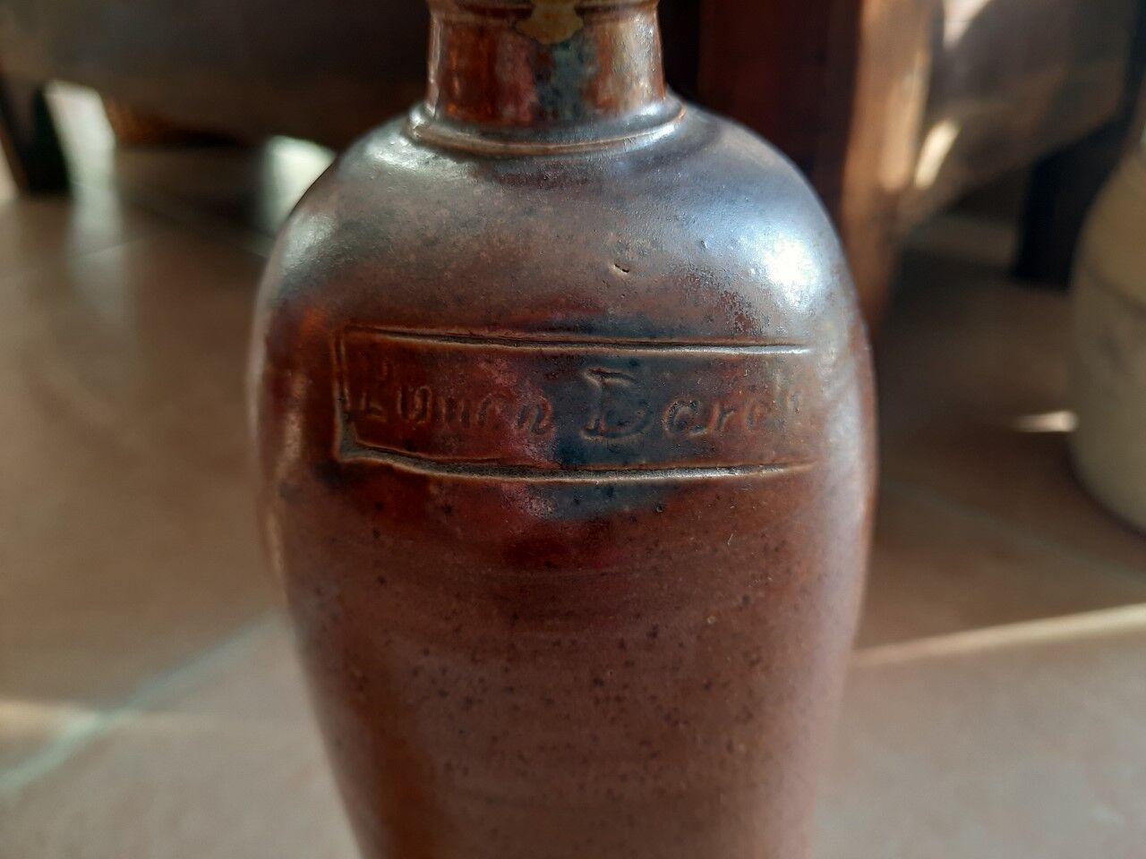 Old stoneware bottle