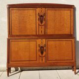 Inlaid headboard and footboard