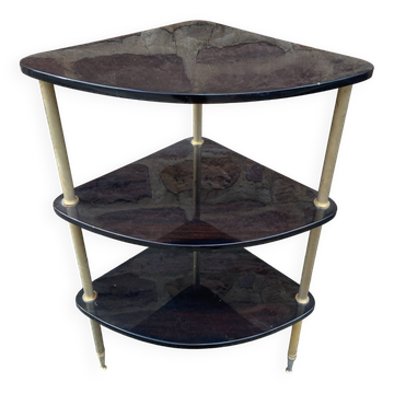 étagère d'angle en formica & métal 60s vintage french mid century neo classique 60