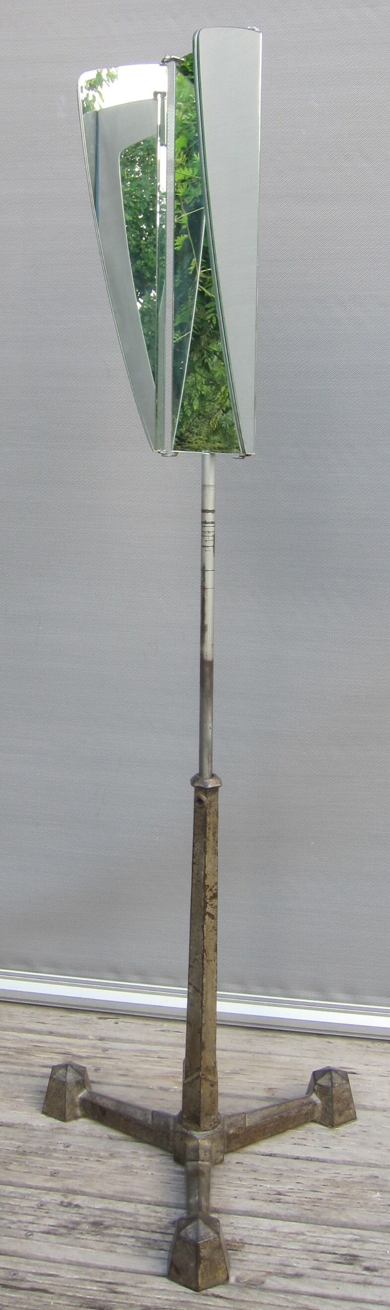 Mirror hatter time triptych art deco 14x55cm