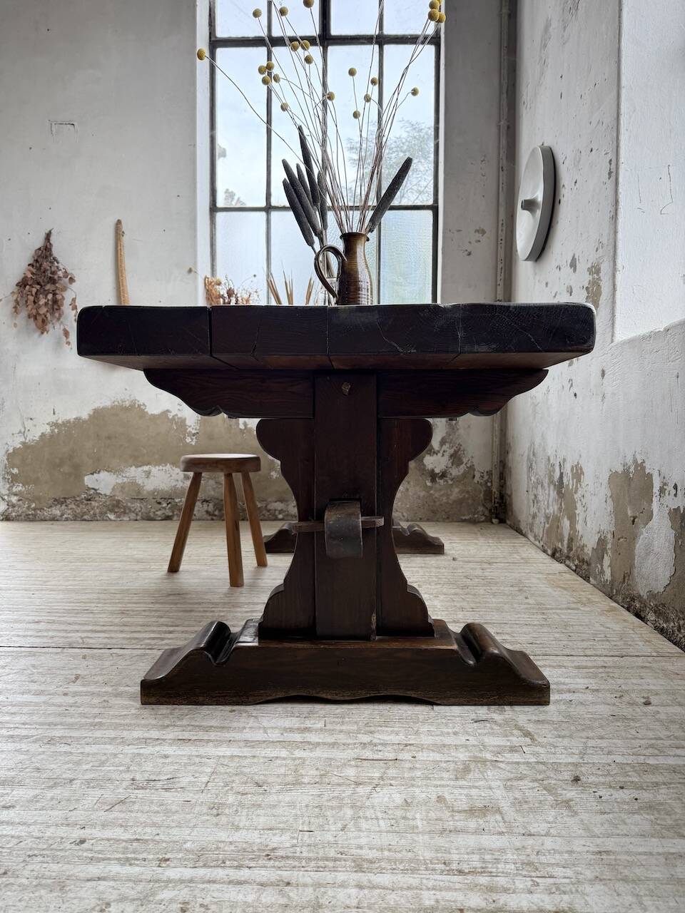 Table de monastère XXL en chêne, 19ème s.