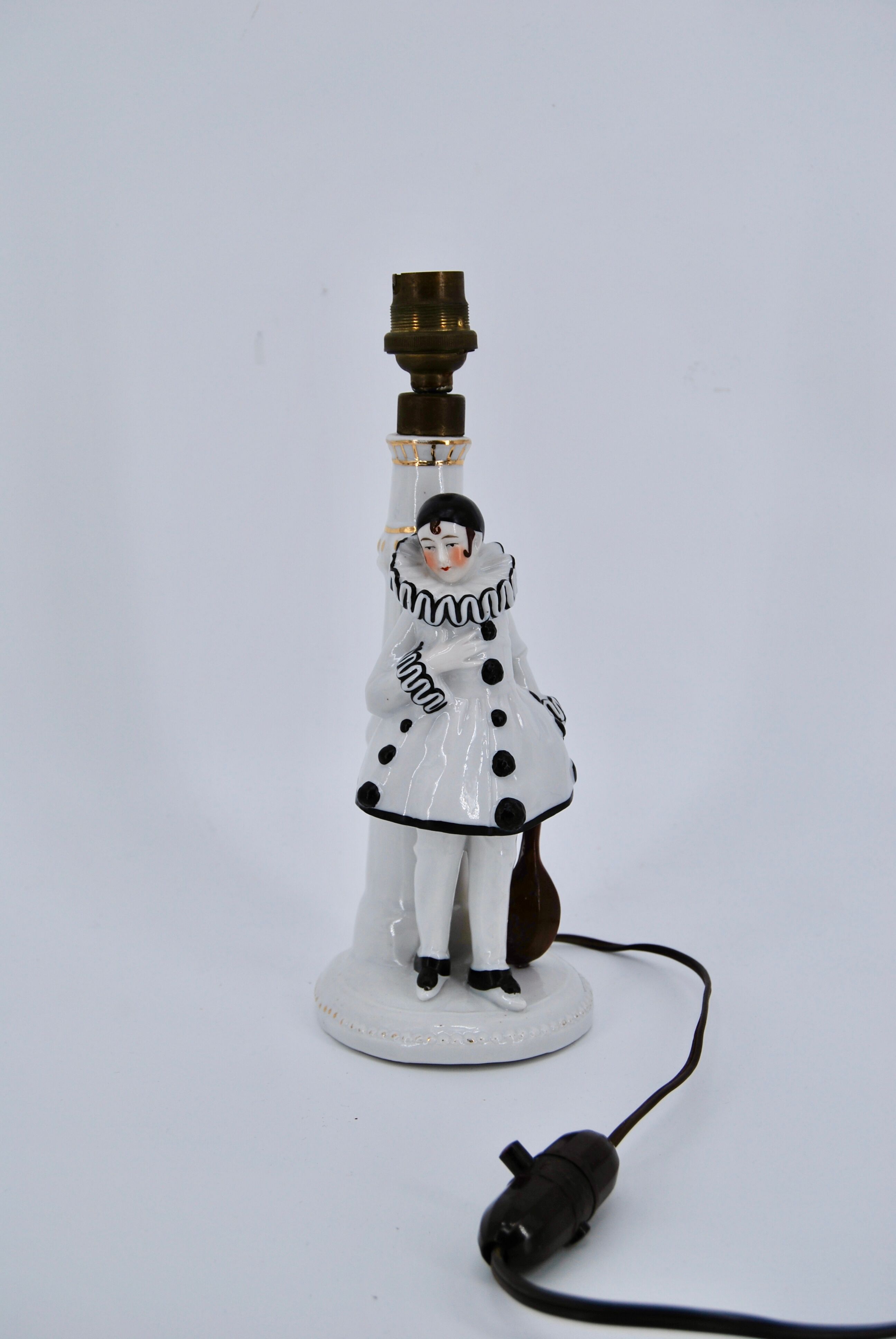 Old art deco ceramic lamp Pierrot 1930/40