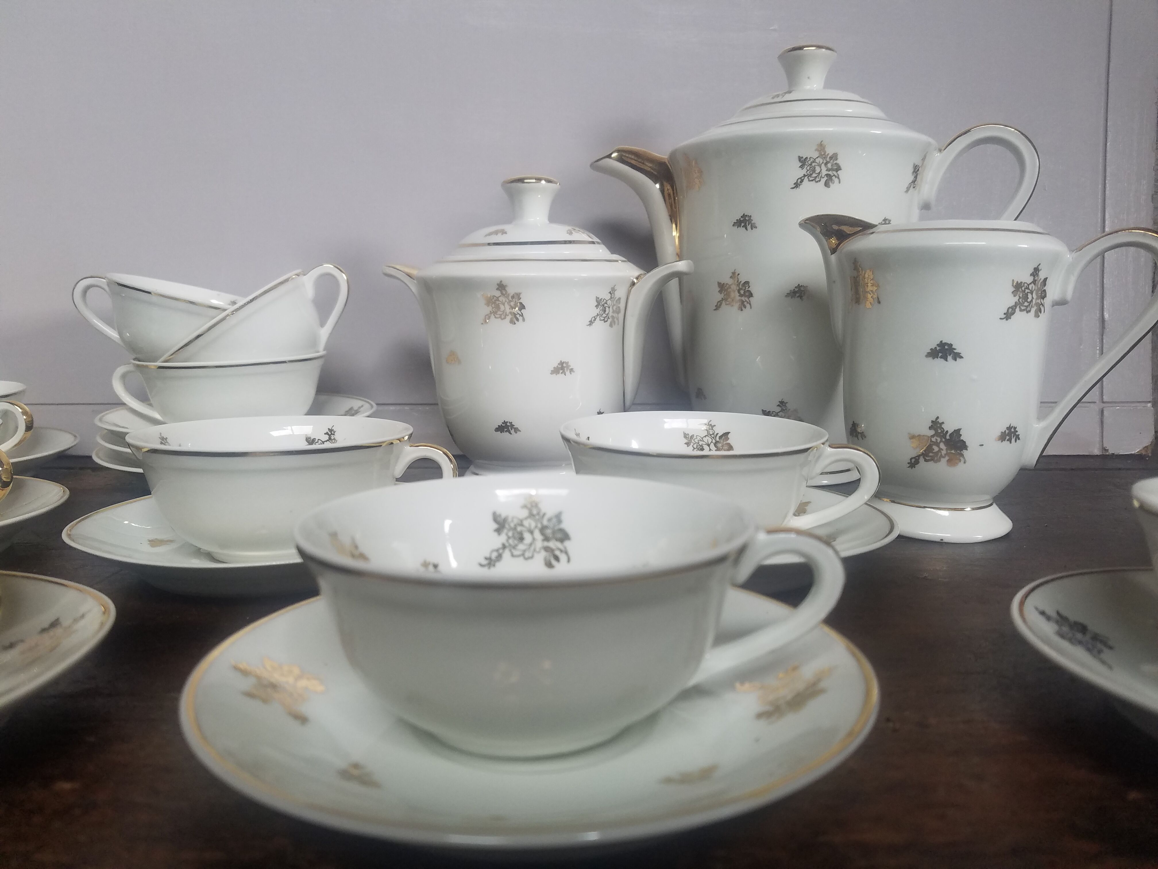 Luf gold porcelain tea service