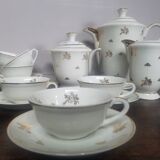 Service à Thé en porcelaine dorée signé Luf