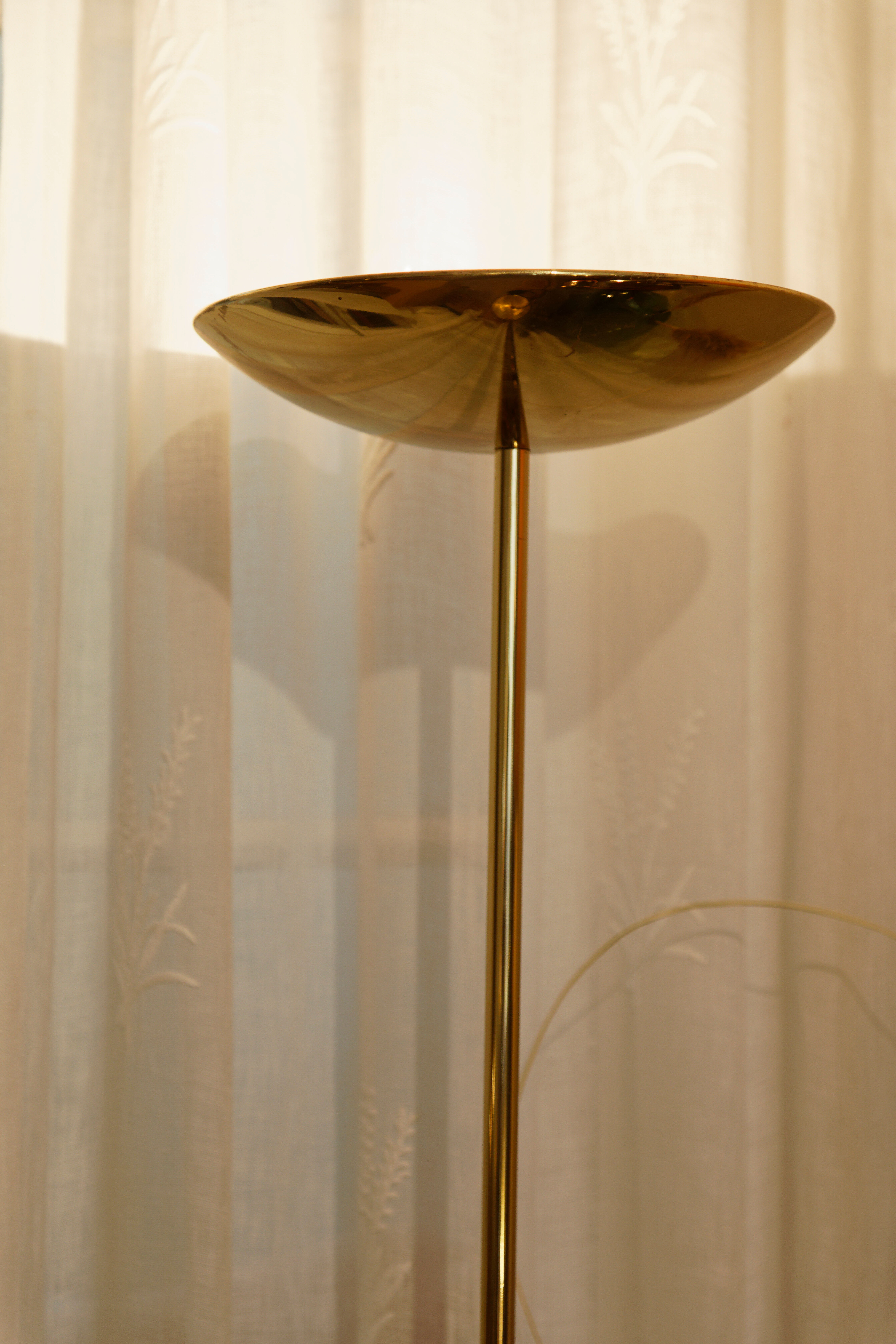 Halogen floor lamp brass gold egoluce italy