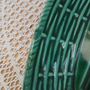 Antique Barbotine dish with asparagus motifs