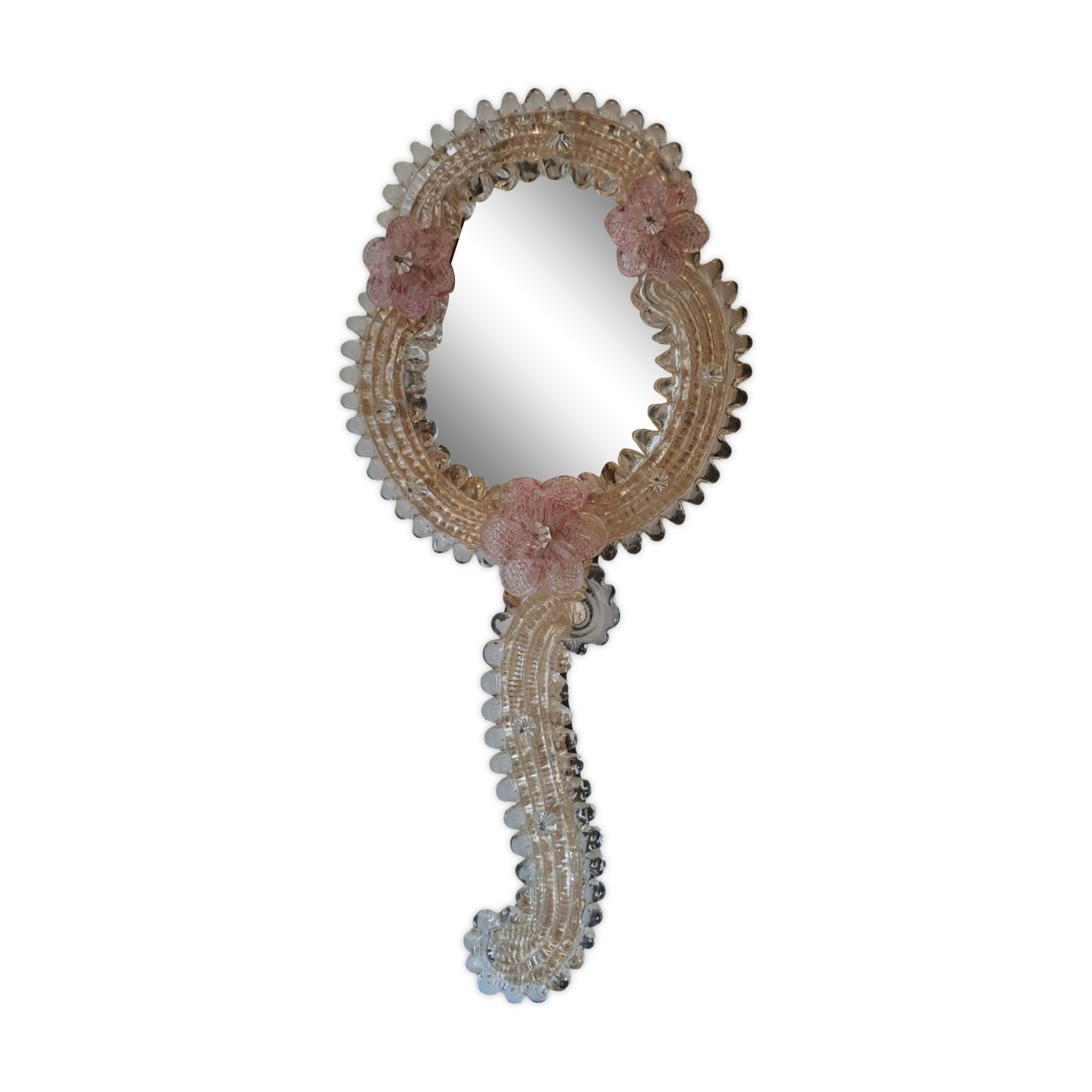 Venetian hand-held vanity mirror