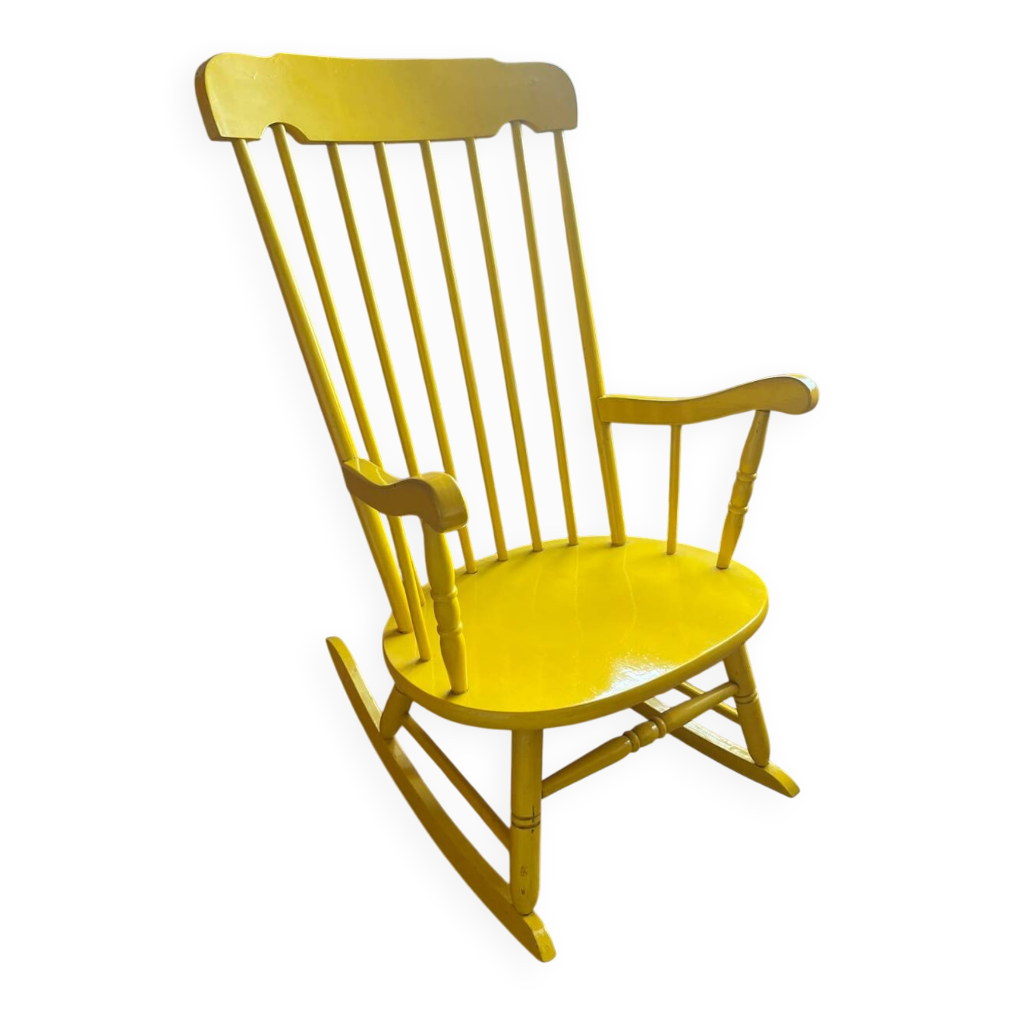 Vintage yellow rocking chair