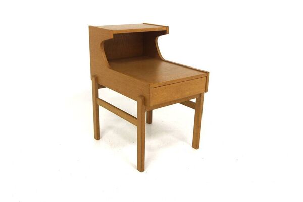 Table de chevet scandinave en chêne, Gustavssons Möbelfabrik, Suède, 1960