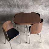 Fusion table and four chair set, vintage Ikea, 1990