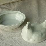 Candy hen on its porcelain nest