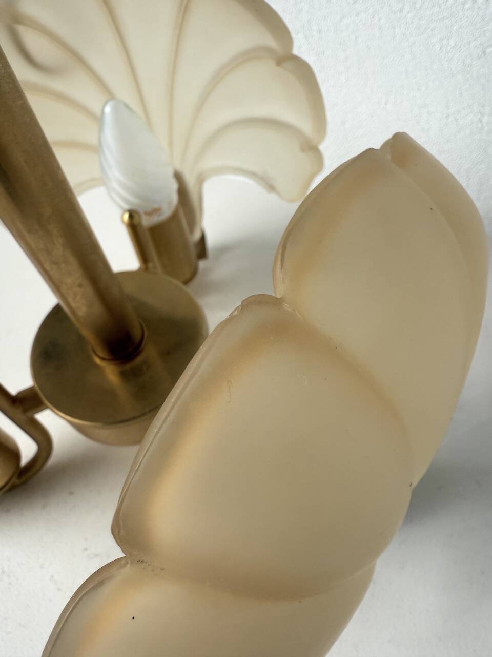 Shell and brass chandelier from the 70s