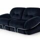 “Okay” 2-seater sofa by Adriano Piazzesi, Italy, 1970s – newly upholstered in black Prada velvet