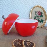 Seau pomme à glacons rouge vintage