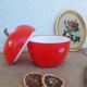 Seau pomme à glacons rouge vintage