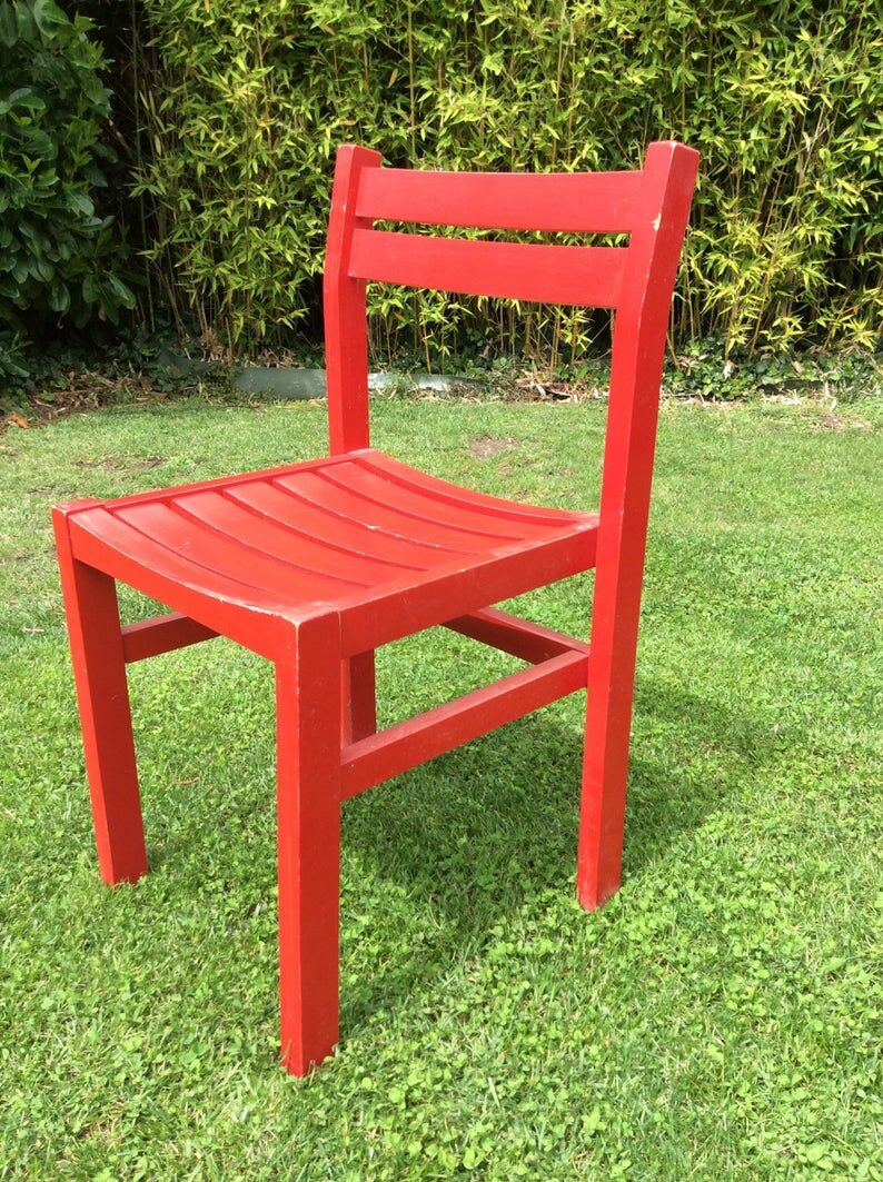 Set of 10 vintage wooden chairs