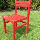 Set of 10 vintage wooden chairs