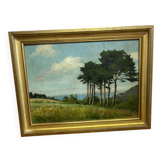 Oil on canvas signed Bovet or Bouét, representing Oulgate