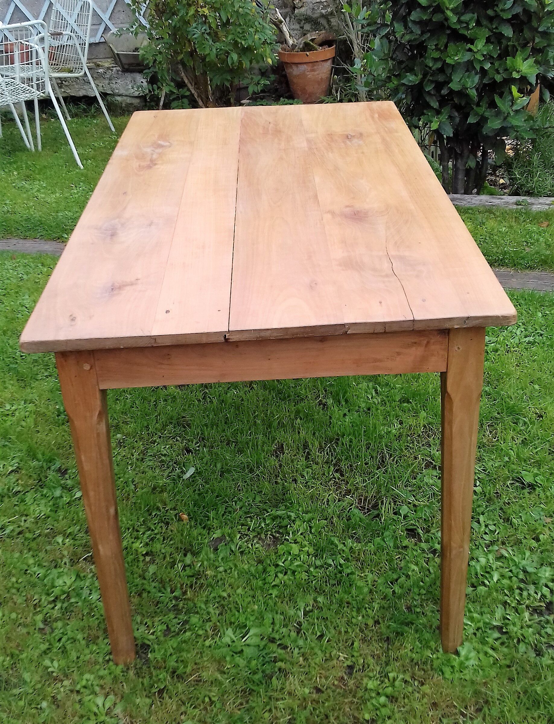 Old table in solid cherrywood 2 drawers