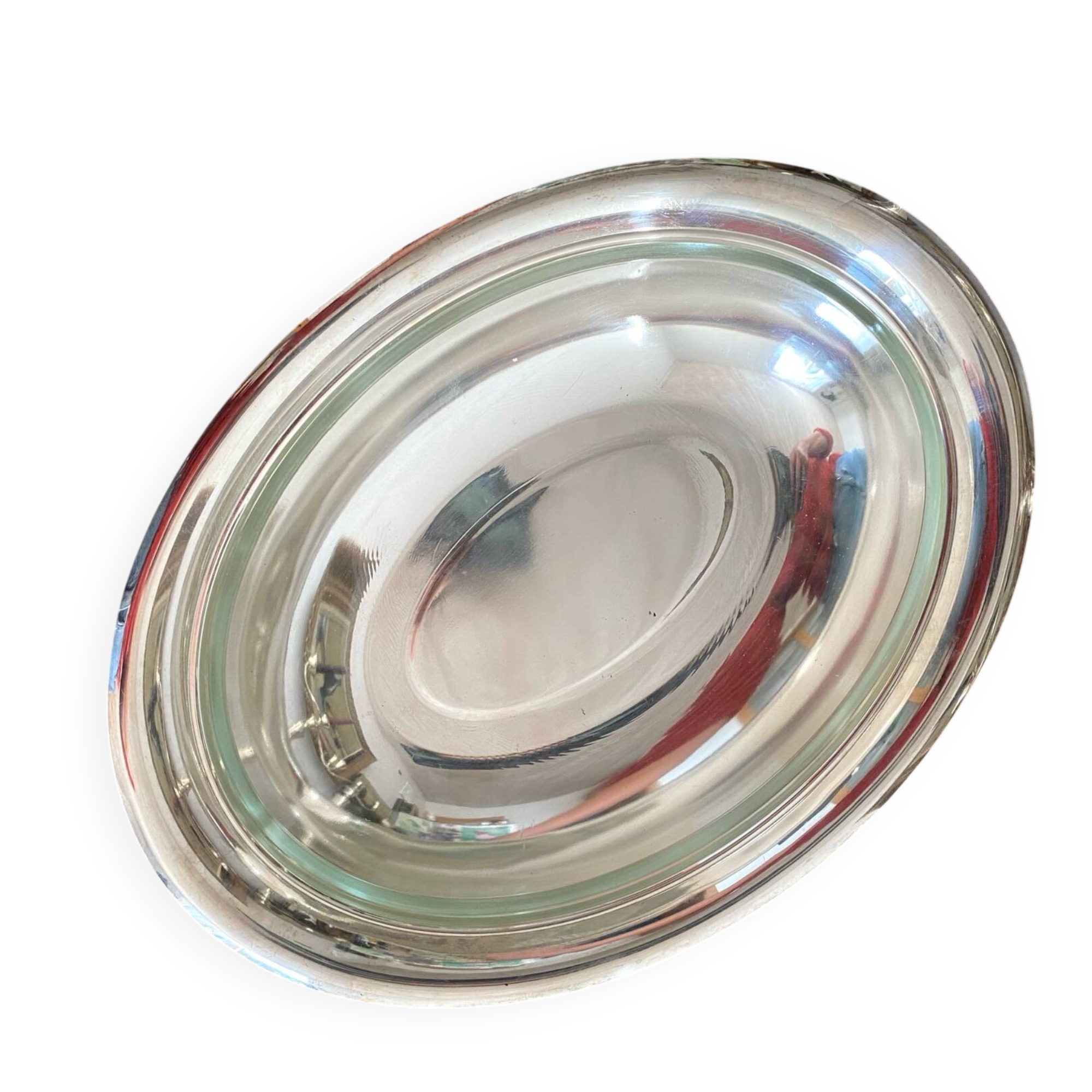 Silver oval serving dish