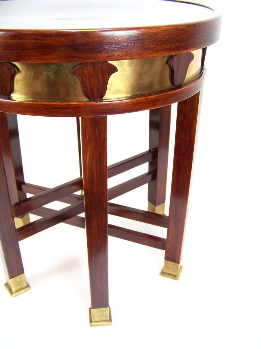 Tabouret secession viennoise avec six pieds 1910s