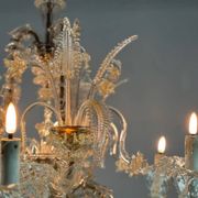 Rezzonico Venetian chandelier in gilded Murano glass, circa 1940