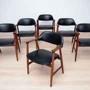 1960s Mid-Century Dining Set, 6 Carlton Armchairs by Låte Møbelfabrikk & Ex
