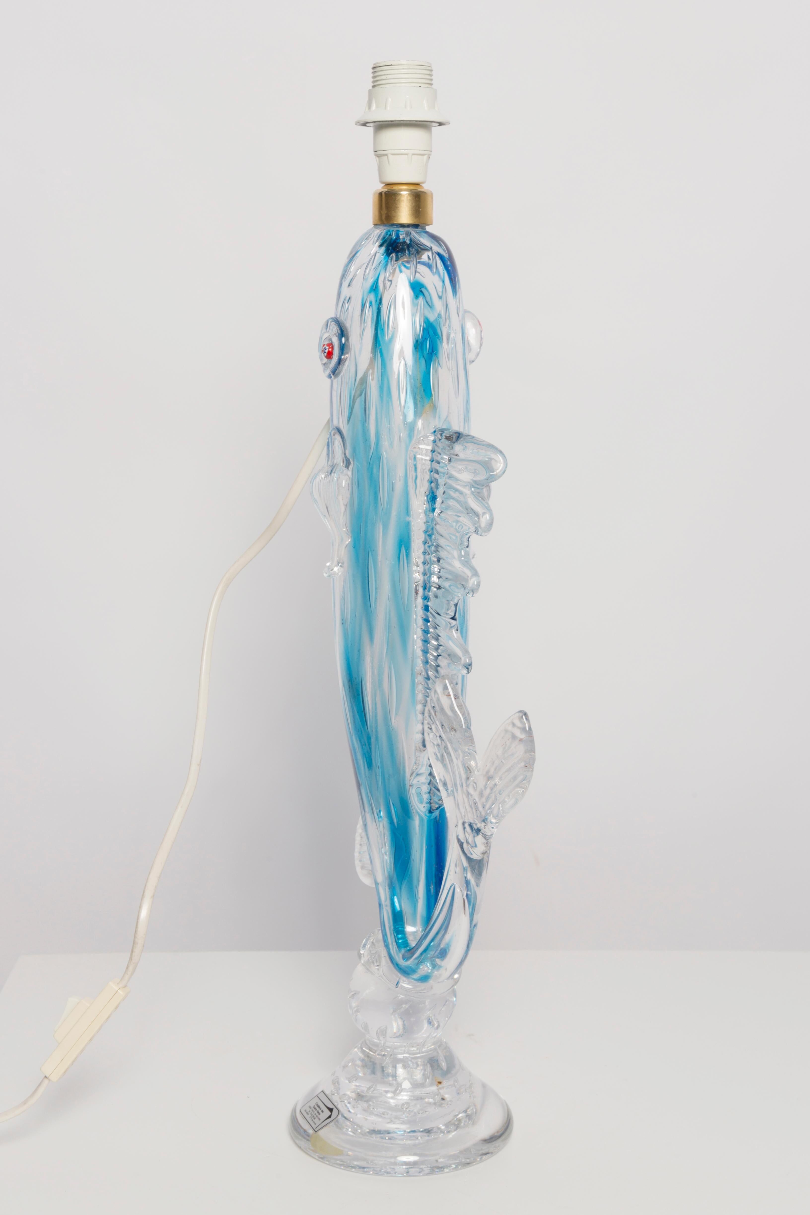 Mid-Century Fish Table Lamp in Glass, France, 1960s