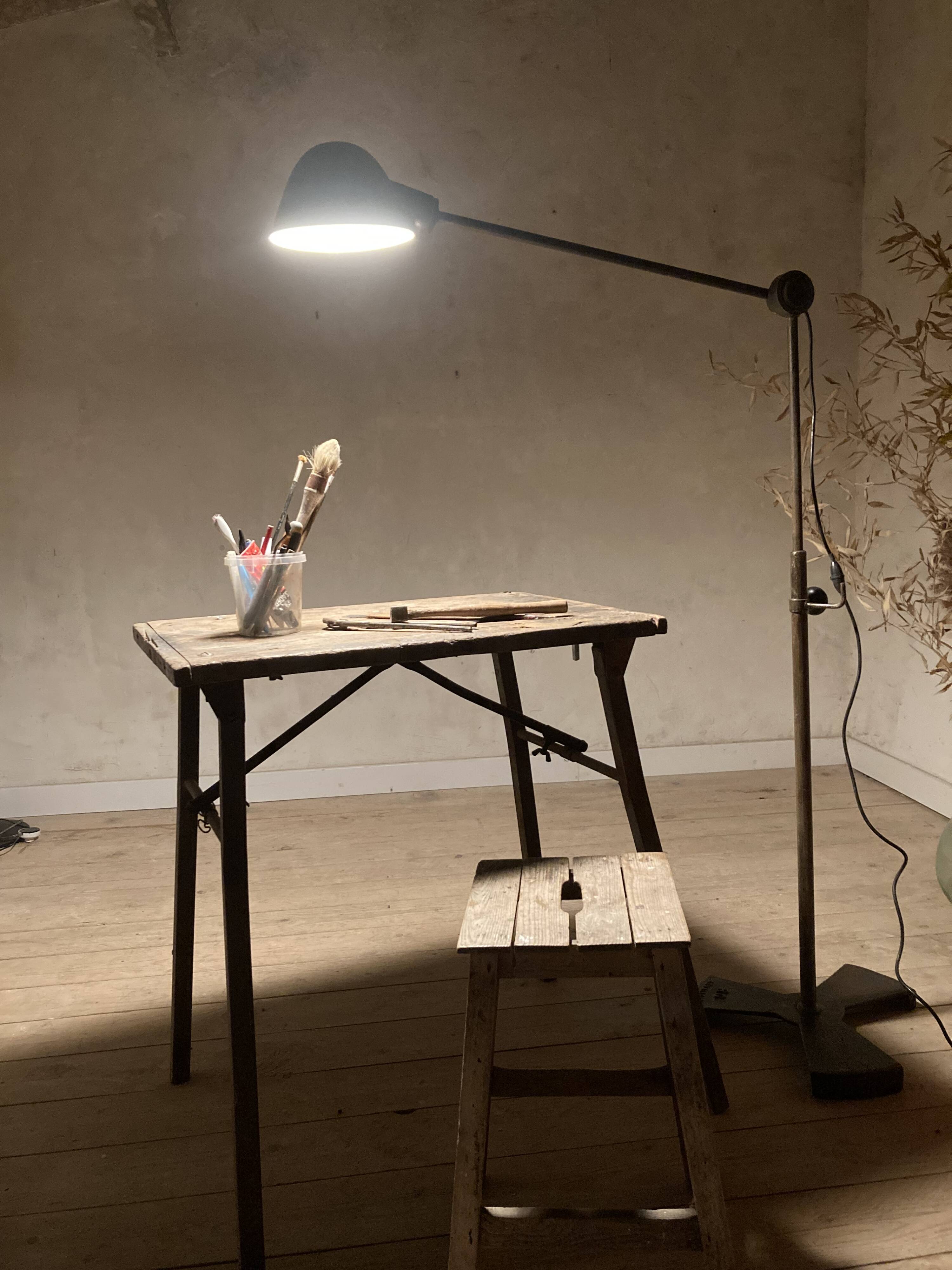 Vintage industrial workshop floor lamp