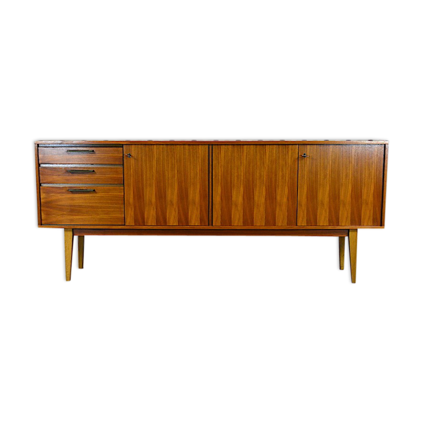 Scandinavian design row Walnut vintage 1960